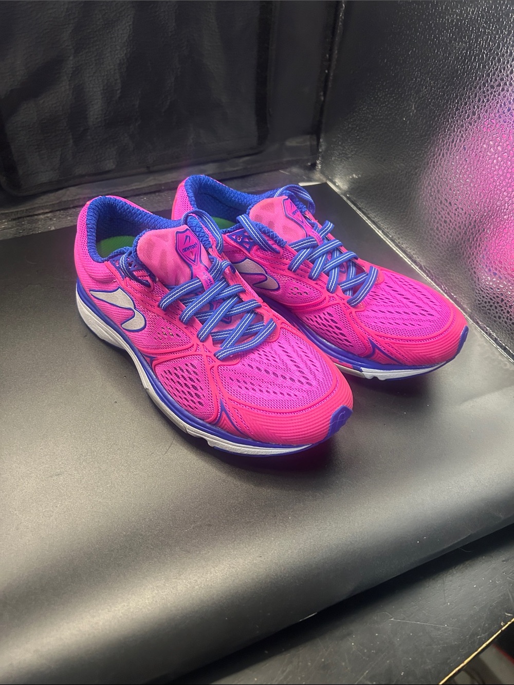 Newton Women’s Bright Pink Running Sneakers with Blue Laces